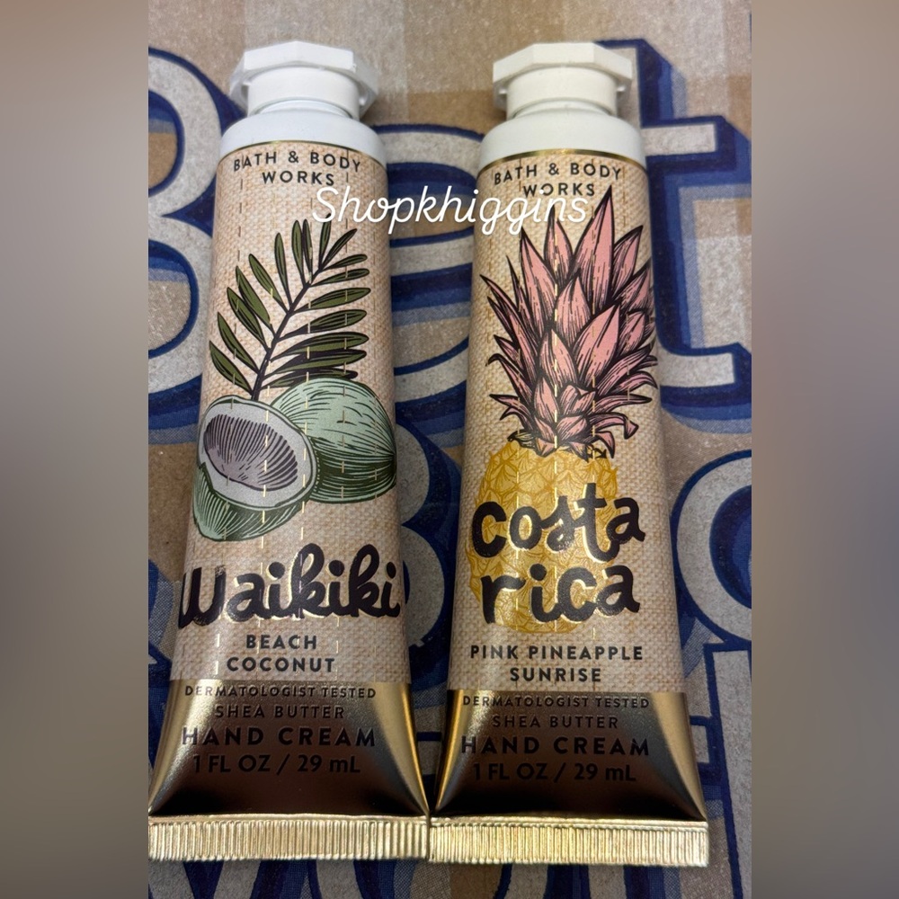 NEW B&BW (2) Hand Creams, Pink Pineapple Sunrise & Wakiki Beach Coconut